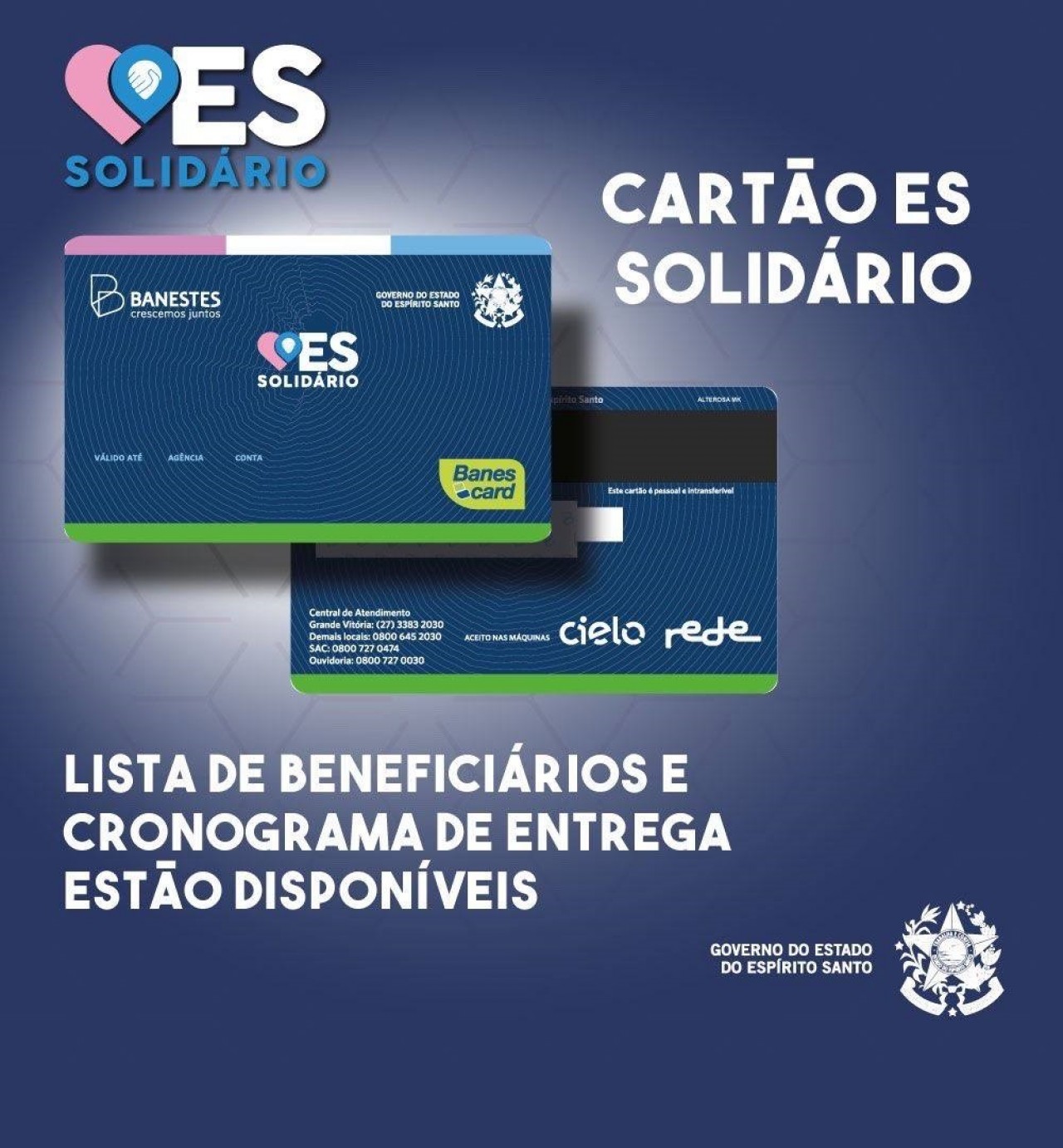Cartão ES Solidário: 469 famílias de Iúna serão beneficiadas