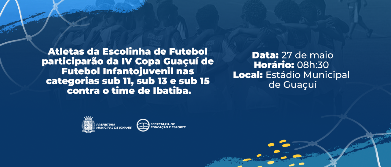 Atletas da Escolinha de Futebol jogam na Copa Guaçuí neste sábado (27)