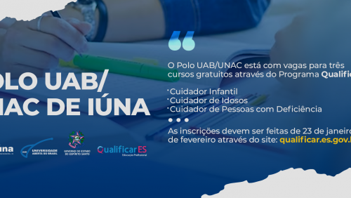 Polo UAB/UNAC de Iúna abre inscrições para três cursos de cuidador