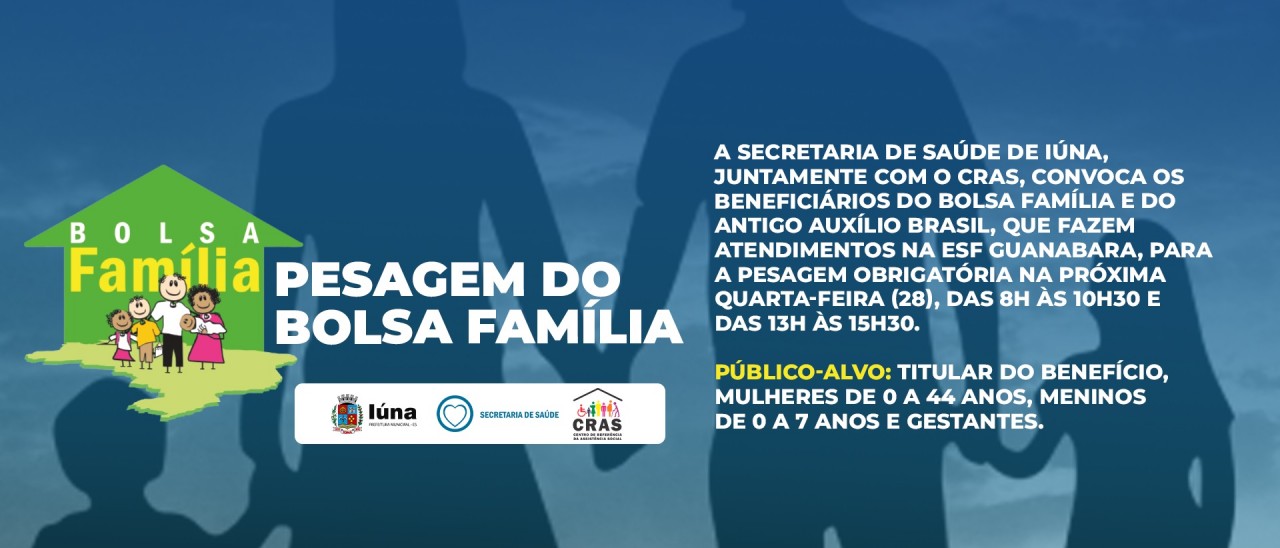 ESF Guanabara terá pesagem de beneficiários do Bolsa Família no dia 28